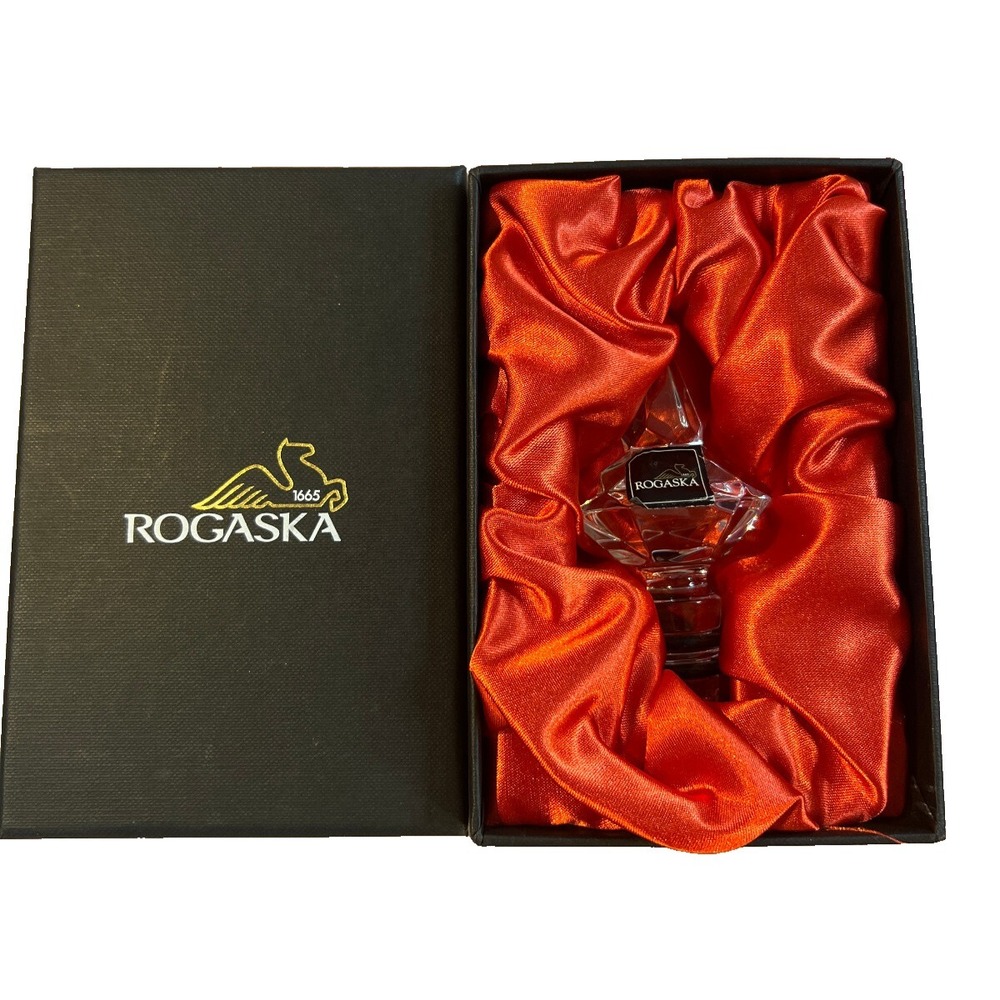 Rogaska Crystal Wine Bottle Stopper Slovenia Bar Drink Glass New In Box
